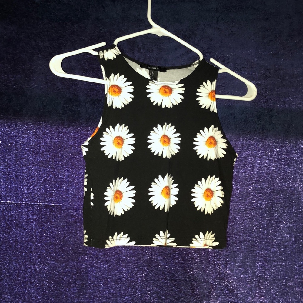 Crop top with sunflowers